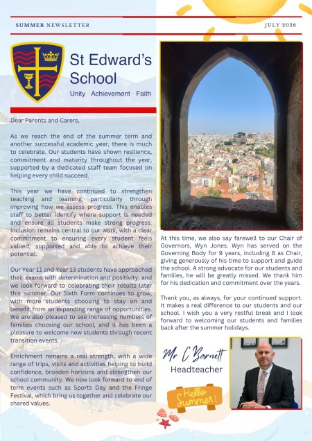 St Edward’s Summer Newsletter 2026